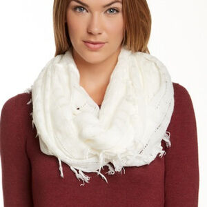 Cejon Solid Boucle Infinity Scarf cream